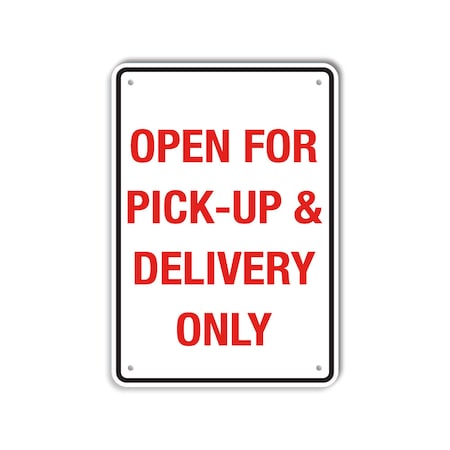 Lyle COVID Decal, Open For Pick-Up & Delivery, 10x14 Reflective LCUV-0012-RD_10x14